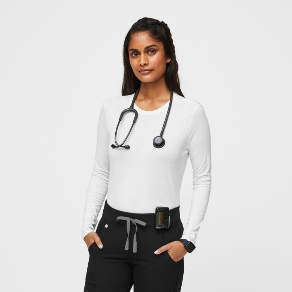 FIGS supersoft longsleeve underscrub white XS